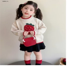 Áo len bé gái kiểu dáng mới thu đông 2025, áo len dệt kim -Giá sỉ 185k 