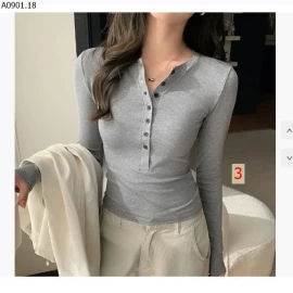 ÁO THUN DÀI TAY PHỐI CÚC-sỉ 108k