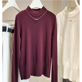 ÁO LEN NHŨ CỔ LỌ MIX DÂY CHUYỀN ANNA  - sỉ 175k