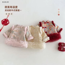 Đầm đón năm mới sành điệu cho bé gái mùa đông dày dặn có đệm - giá sỉ 288k