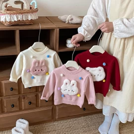 Áo len hoạt hình cho bé gái YÊU - giá sỉ 158k