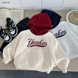 HOODIE TÚI TRƯỚC PHỐI MÀU MŨ CHO BÉ-Giá sỉ 140k