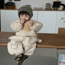 Bộ áo nỉ dày dặn hình gấu cho bé trai - giá sỉ 249k