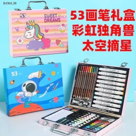 BỘ MÀU VẼ 53 MÓN CHO BÉ – VALI SÁNG TẠO ĐA NĂNG  - sỉ 129k