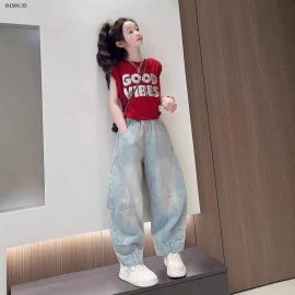 ÁO TANKTOP RÚT EO & BAGGY JEANS-Giá sỉ áo 152k quần 235k