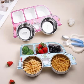 KHAY ĂN CHO BÉ HÌNH XE KÈM THÌA DĨA - sỉ 115k