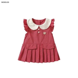 VÁY SÁT NÁCH KẺ CARO XẾP LY CHERRYCOCO- sỉ 246k