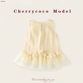 VÁY CÔNG CHÚA SÁT NÁCH HỌA TIẾT NƠ CHERRYCOCO- sỉ 256k