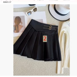 CHÂN VÁY XẾP LY ĐAI KHOÁ CÀI ANNA  - sỉ 188k