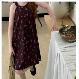 VÁY CỔ YẾM HỌA TIẾT RETRO BG -Giá sỉ 183k