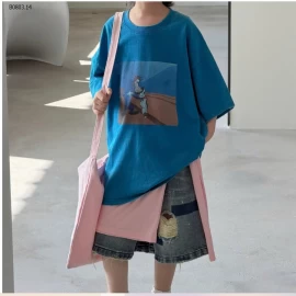ÁO THUN XANH MIX SHORT VẢY SƠN- Giá sỉ áo 185k, quần 195k