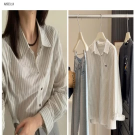  ÁO SƠ MI SỌC THÊU ANNA  - sỉ 185k