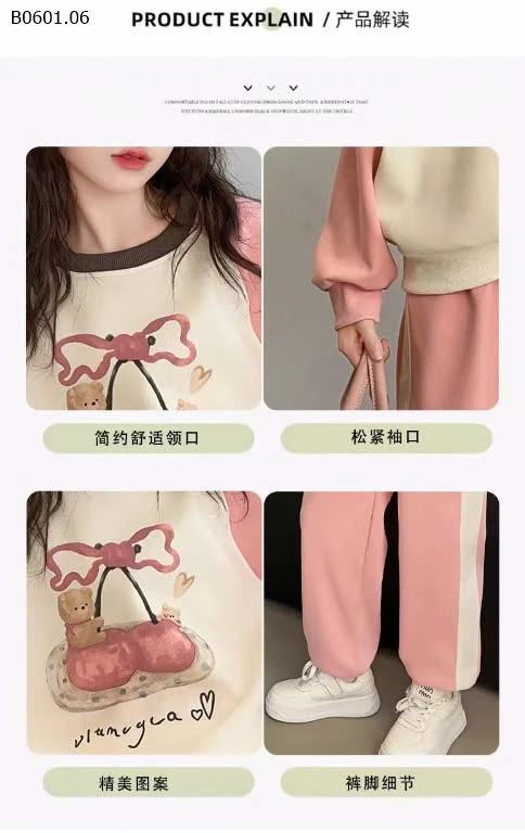 BỘ NỈ THU ĐÔNG  HÌNH GẤU SIZE ĐẠI BG-sỉ 153k