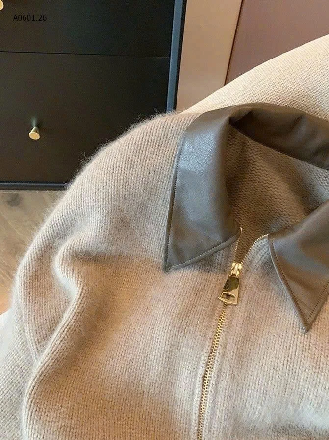 ÁO KHOÁC LEN PHỐI CỔ DA- sỉ 145k 