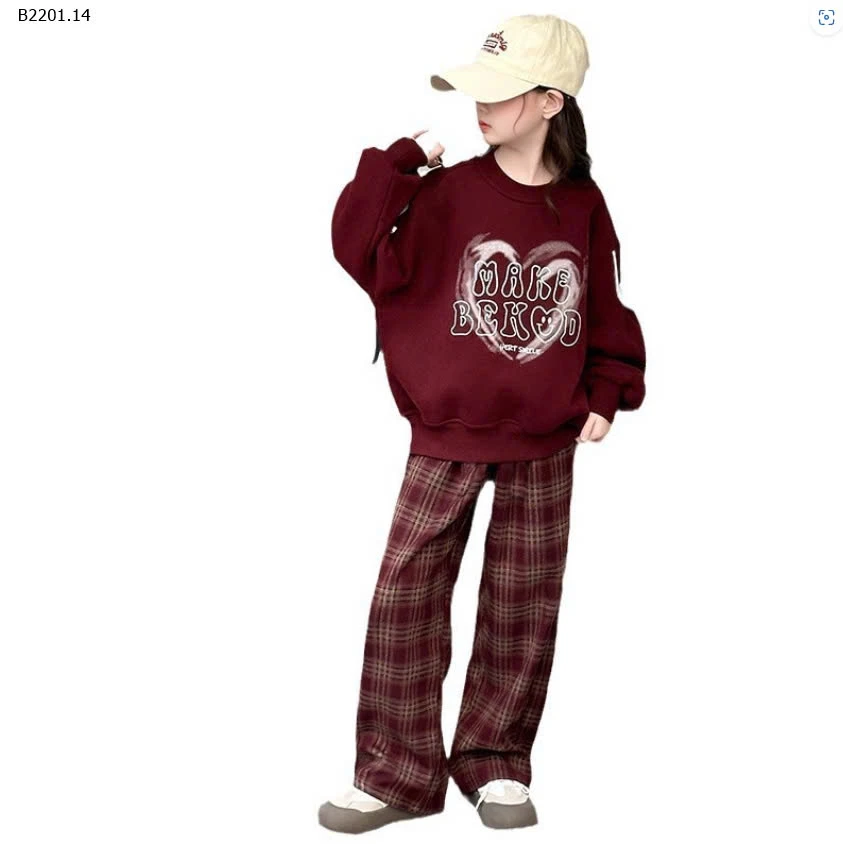 BỘ NỈ ĐỎ TRÁI TIM BÉ-sỉ 180k