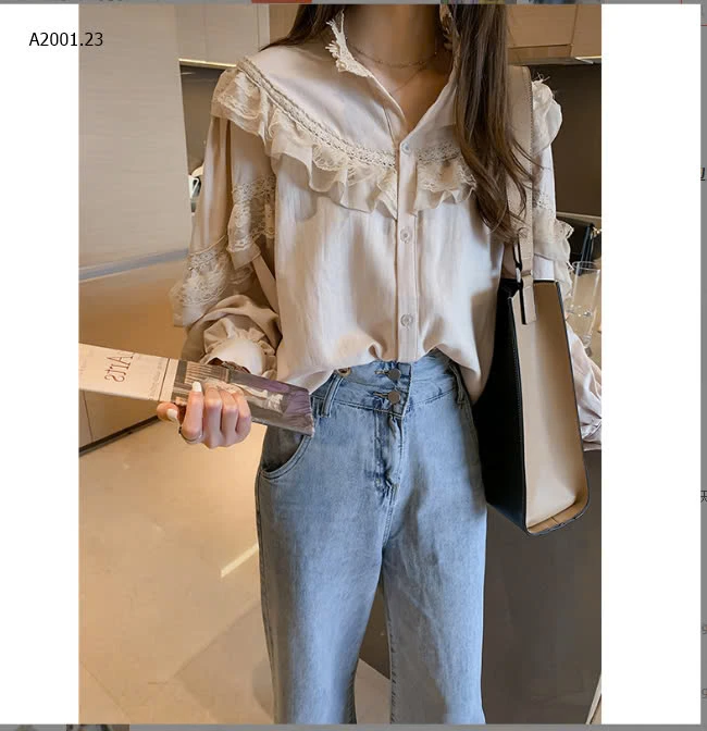 ÁO SƠ MI NỮ PHỐI REN sỉ 129k