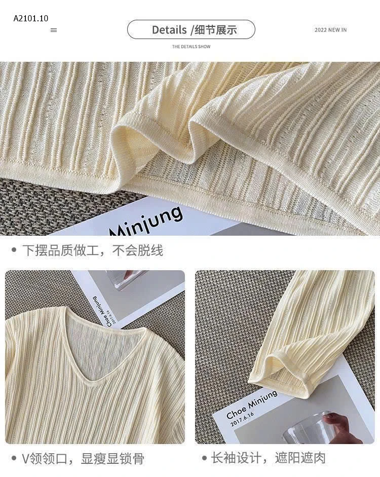 ÁO LEN MỎNG CỔ V-sỉ 87k
