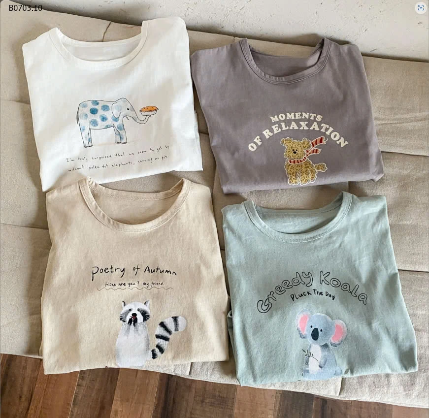 ÁO THUN HÈ HOẠT HÌNH BASIC-sỉ 103k