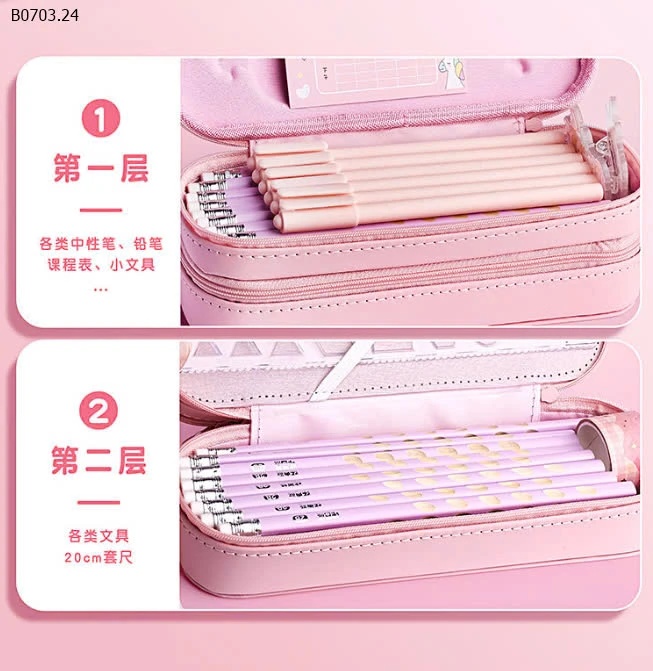 HỘP BÚT 2 TẦNG NHIỀU NGĂN CHO BÉ -sỉ 65k