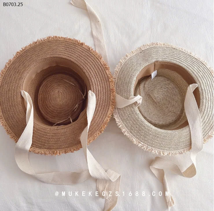 Mũ cói vành tròn cho bé -sỉ 107k