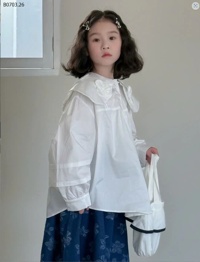 ÁO SƠ MI CỔ SEN BG-sỉ 224k