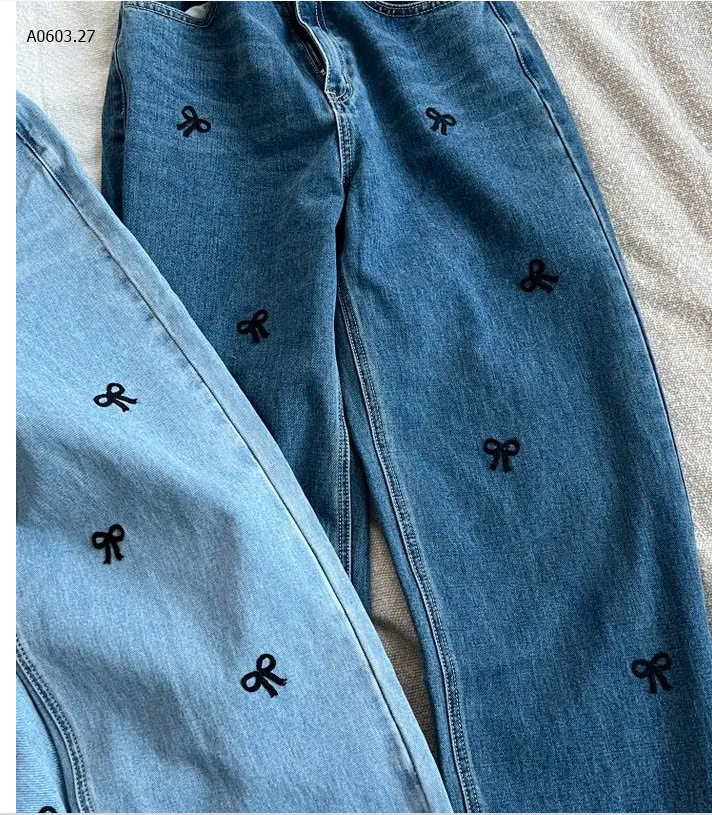 QUẦN JEAN SUÔNG NƠ  -sỉ 280k