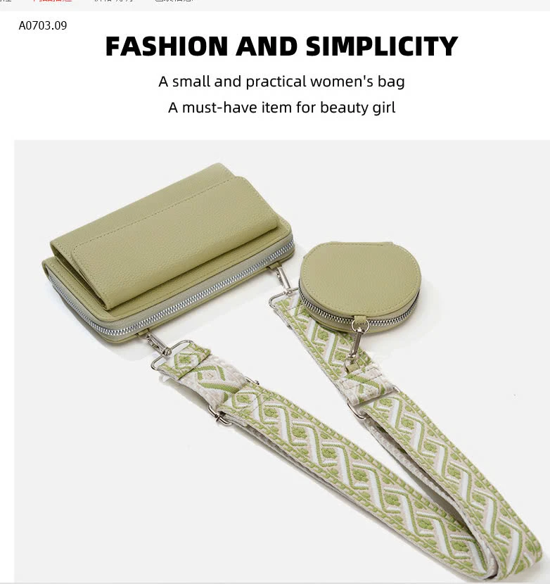 TÚI DA ĐEO CHÉO  - MUA TÚI TO TẶNG KÈM VÍ NHỎ -sỉ 105k