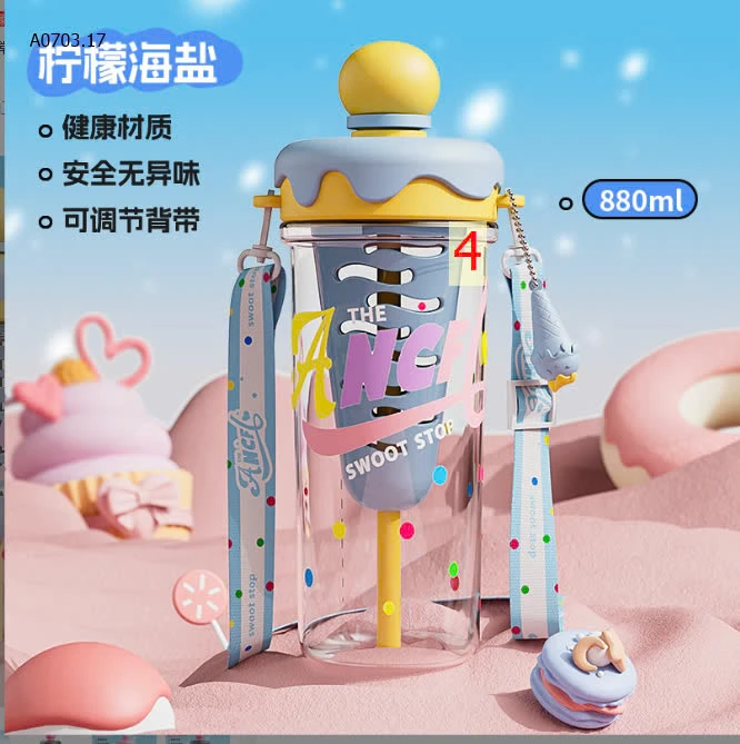 BÌNH NƯỚC ICE CREAM SIZE LỚN 880ml -sỉ 95k