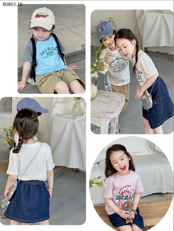 Áo phông họa tiết dễ thương cho bé-sỉ 59k