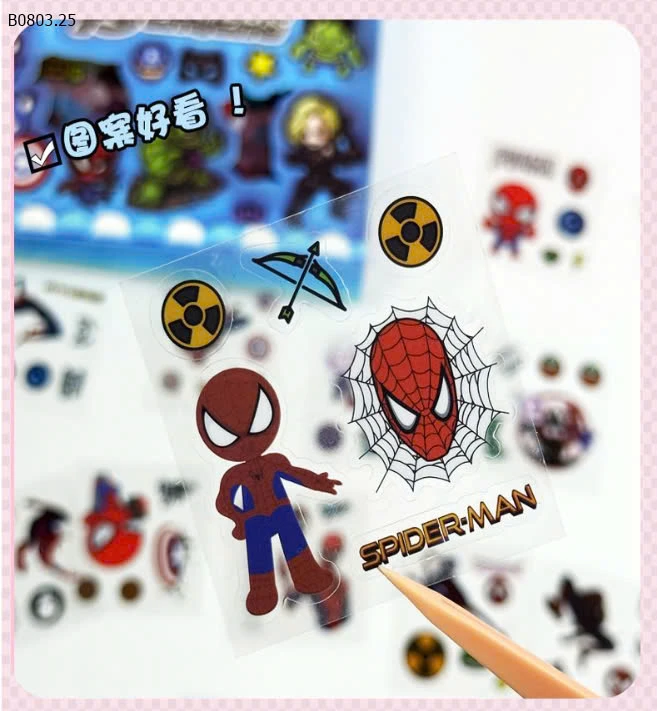 HỘP 1PP NHÃN DÁN SIÊU NHÂN -sỉ 46k