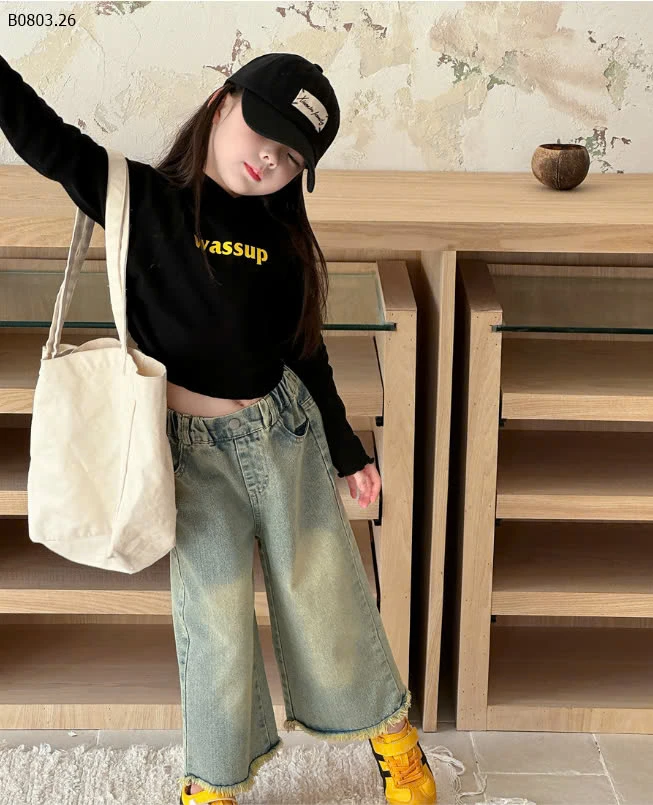 JEANS ỐNG RỘNG TUA GẤU-sỉ 165k