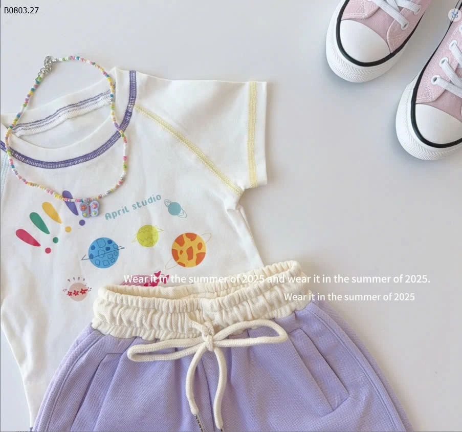 ÁO THUN VIỀN PHỐI MÀU CUTE CHO BÉ-sỉ 107k