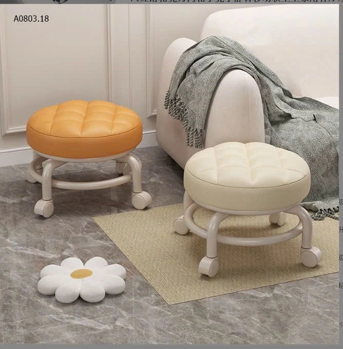 GHẾ TRÒN XOAY BỆT CÓ BÁNH XE-sỉ 90k