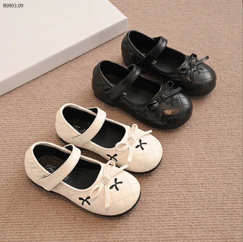 GIÀY BÚP BÊ TRẦN TRÁM THÊU NƠ-sỉ Sz 26-30 : 132k            Sz 31-36 : 142k