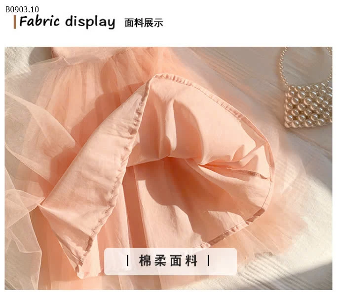 ĐẦM VOAN CỔ YẾM HOA HỒNG-sỉ 151k