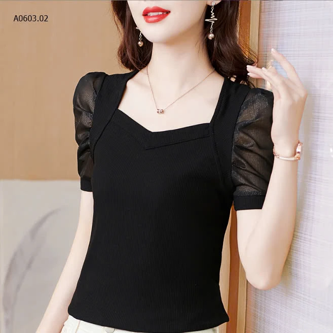 ÁO NỮ CỔ VUÔNG TAY BỒNG-sỉ 150k