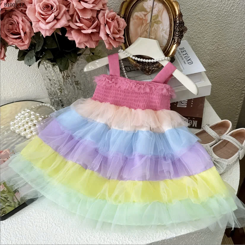 VÁY 2 DÂY CÔNG CHÚA NHIỀU TẦNG BÉ GÁI-sỉ 201k