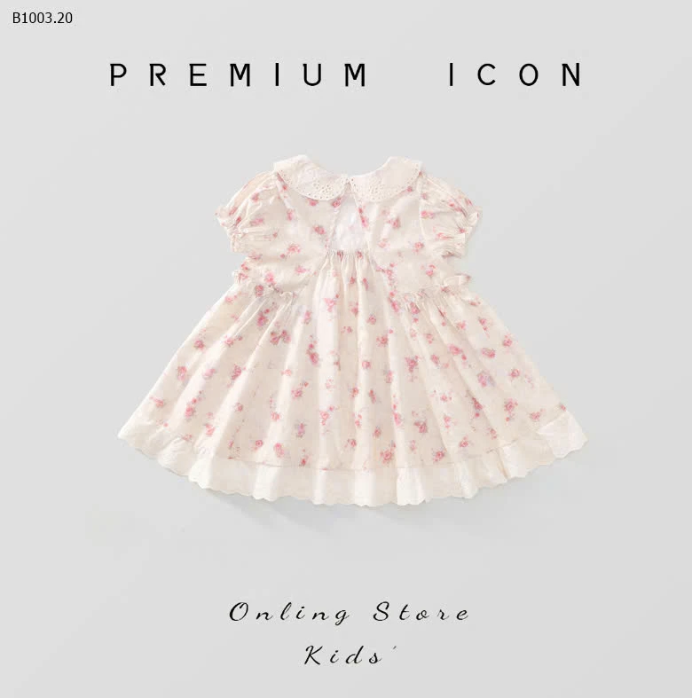 VÁY HOA NHÍ CỔ SEN BÉ GÁI PREMIUM-sỉ 154k