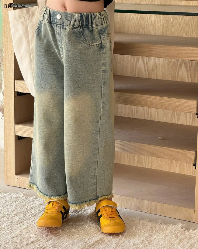 JEANS ỐNG RỘNG TUA GẤU BG -sỉ 165k