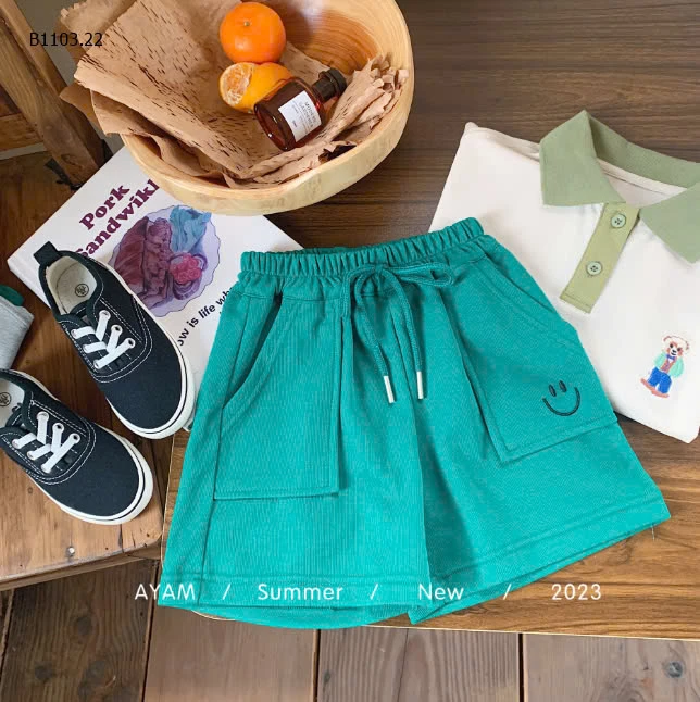 SHORT COTTON MẶT CƯỜI-sỉ 67k