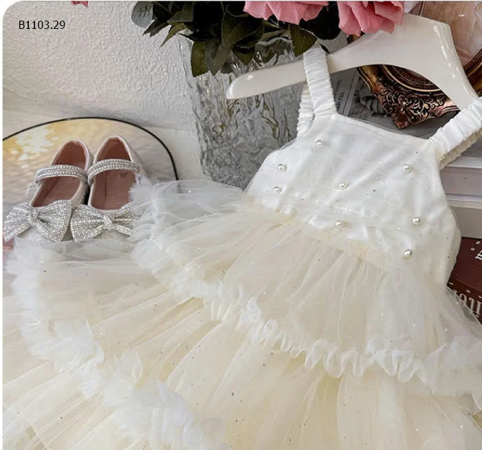 VÁY BÈO TẦNG ĐÍNH NGỌC-sỉ 203k