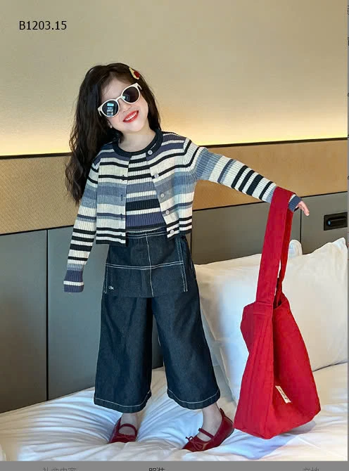 SÉT LEN LẺ 3 CHI TIẾT -sỉ Áo (áo sát nách+cardigan) : 211k                                                 Quần : 175k