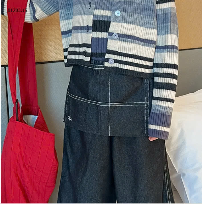 SÉT LEN LẺ 3 CHI TIẾT -sỉ Áo (áo sát nách+cardigan) : 211k                                                 Quần : 175k