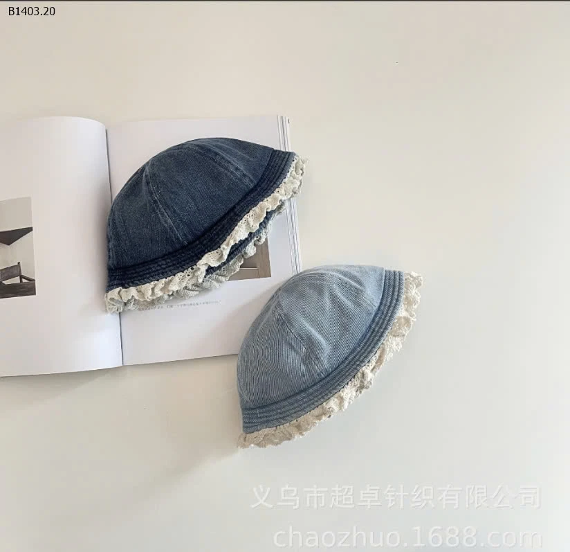 MŨ DENIM VIỀN REN CHO BÉ-sỉ 96k
