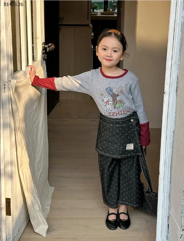 QUẦN JEANS CHẤM BI CHO BÉ GÁI-sỉ 205k