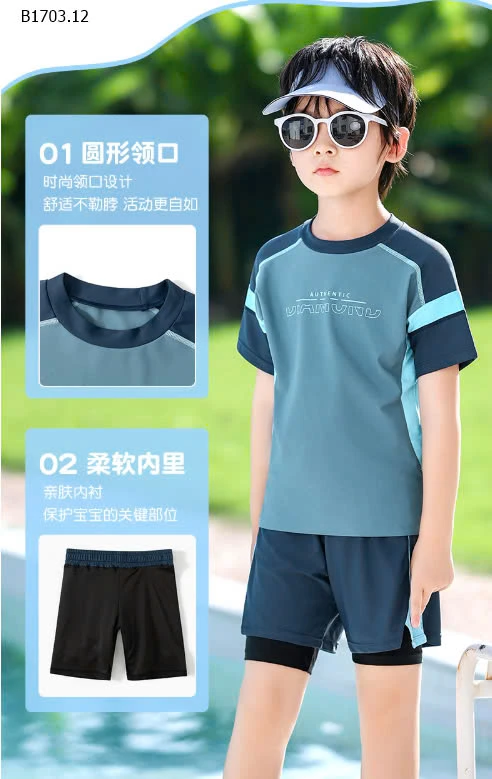 BỘ BƠI BÉ TRAI SIZE ĐẠI YUKE-sỉ 180k