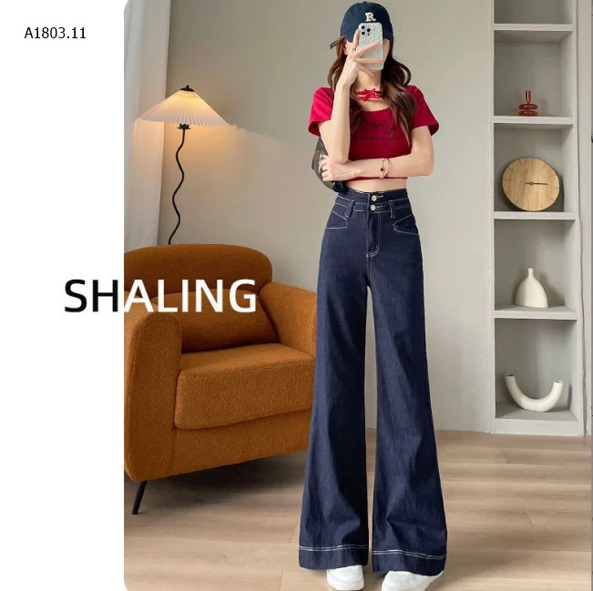 QUẦN JEANS ỐNG RỘNG 2 KHUY CHO NỮ -sỉ 182k