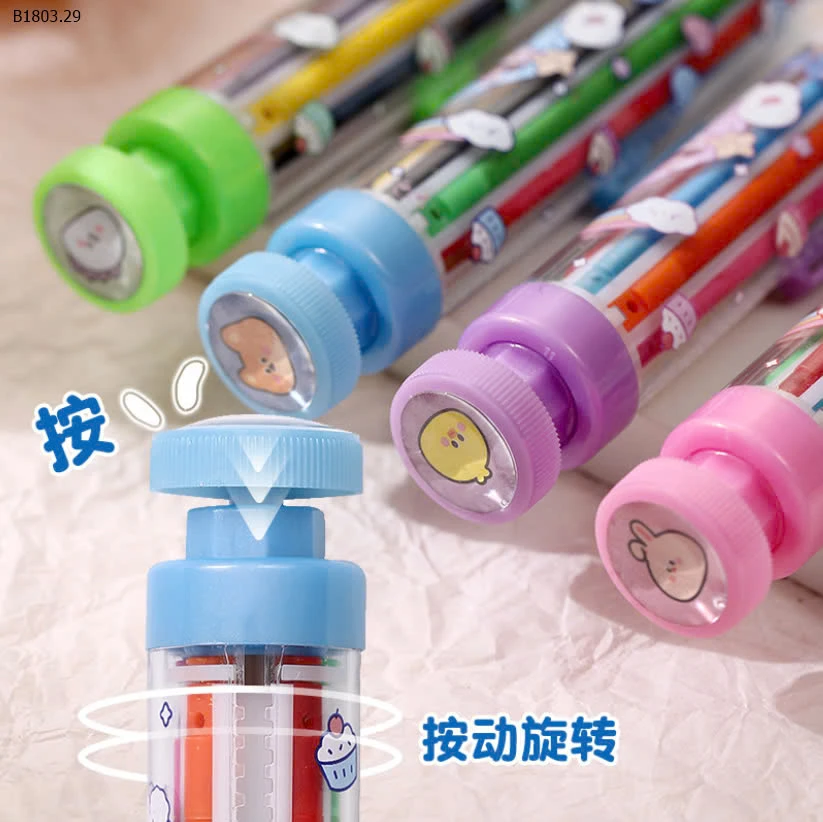 COMBO 2 BÚT BẤM MÀU SÁP -sỉ 56k/set 2c chọn màu