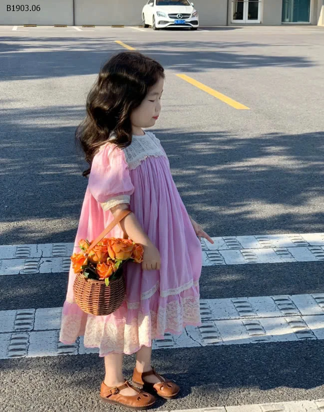 VÁY BABYDOLL PHỐI REN CHO BÉ GÁI-sỉ 268k