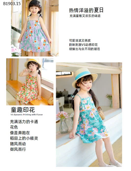 Váy 2 dây xinh xắn cho bé gái -sỉ 64k